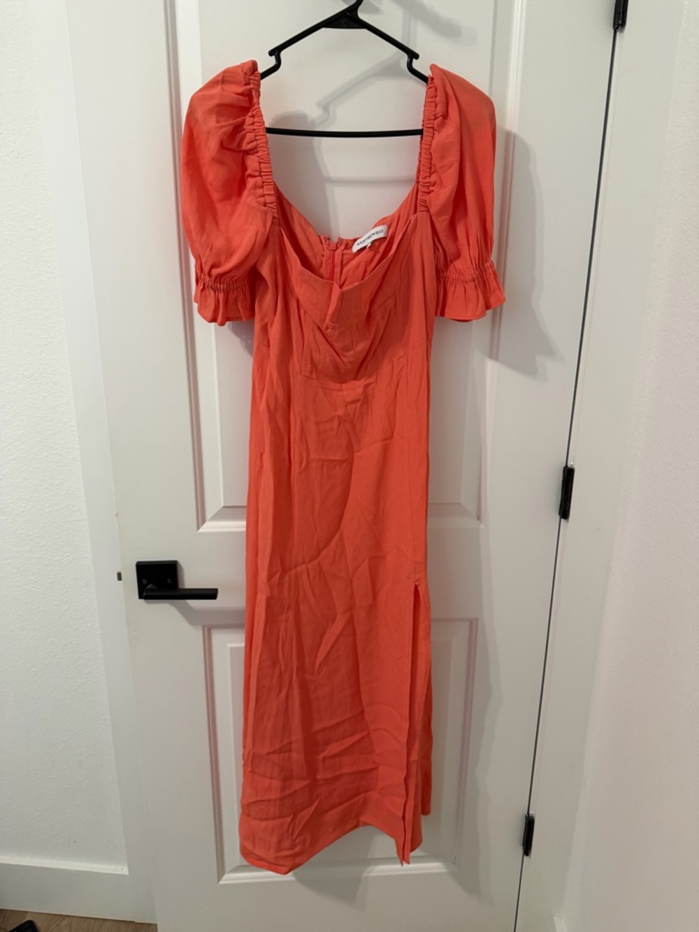 WeWoreWhat Coral Puff-Sleeve Maxi Dress